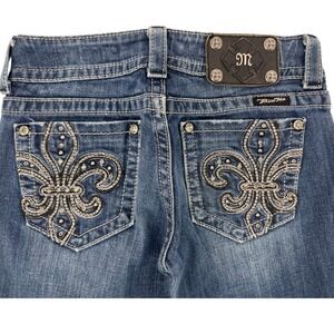 Miss Me Denim Boot Cut Jeans with Silver Accents